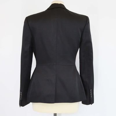 Tom Ford Black Silk & Cotton Single Breasted Blazer Womens Tom Ford 