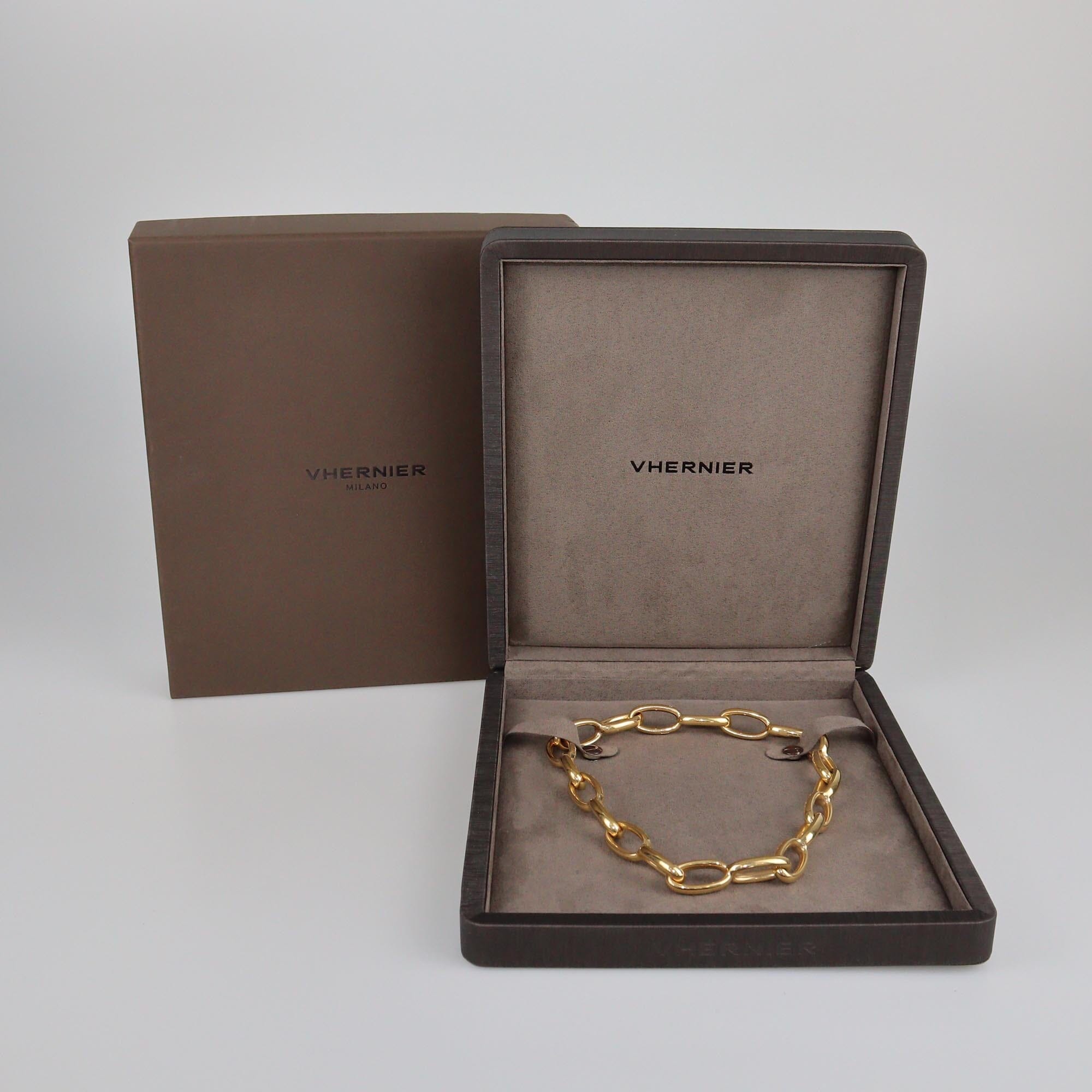 Vhernier Ottovolante 18k Yellow Gold 1 Diamond Ottovolante Chain Necklace Womens Vhernier 