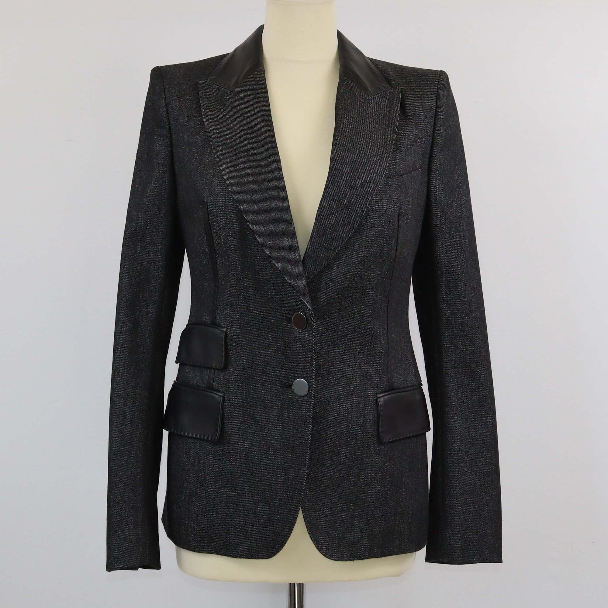 Tom Ford Black Denim Single Breasted Blazer Womens Tom Ford 