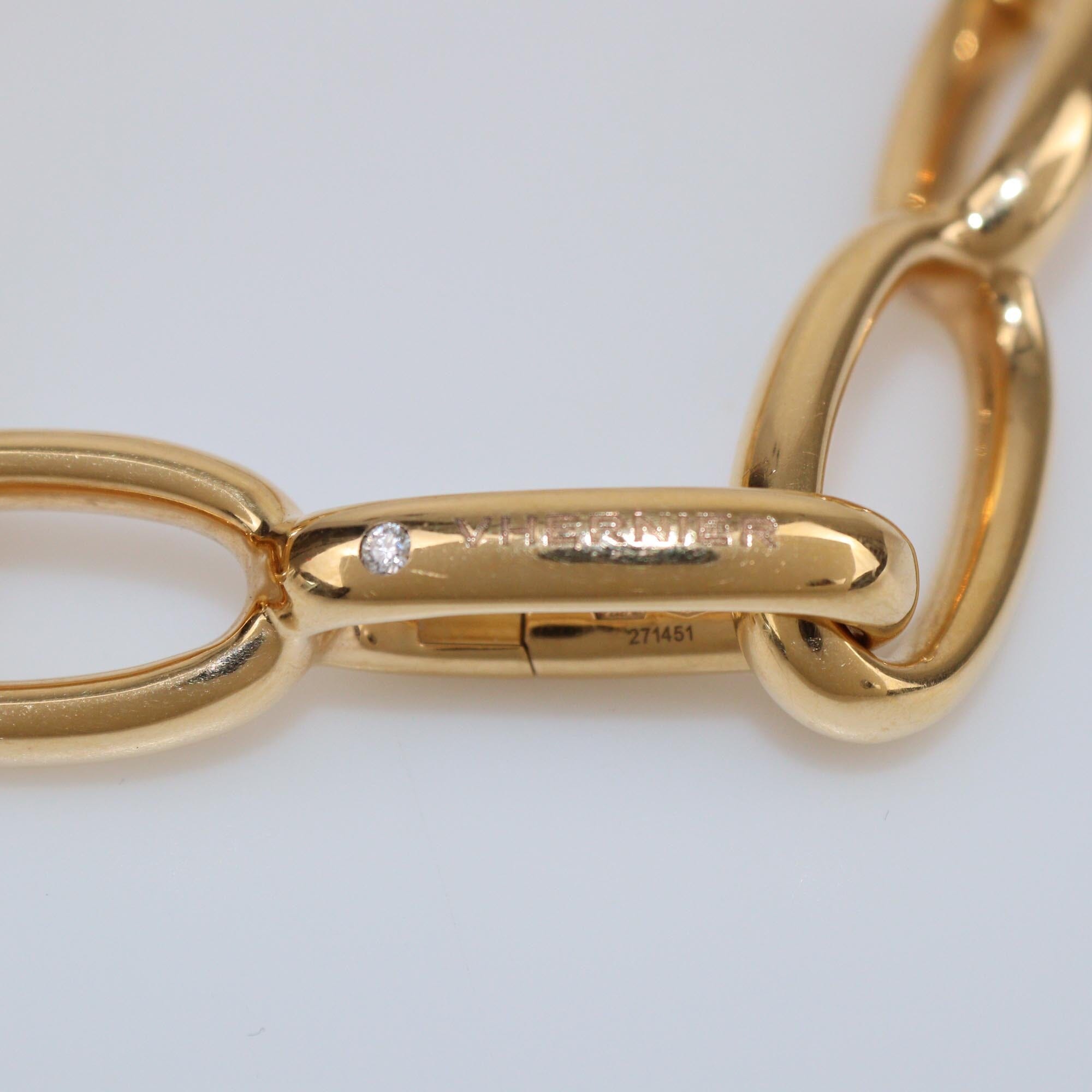 Vhernier Ottovolante 18k Yellow Gold 1 Diamond Ottovolante Chain Necklace Womens Vhernier 