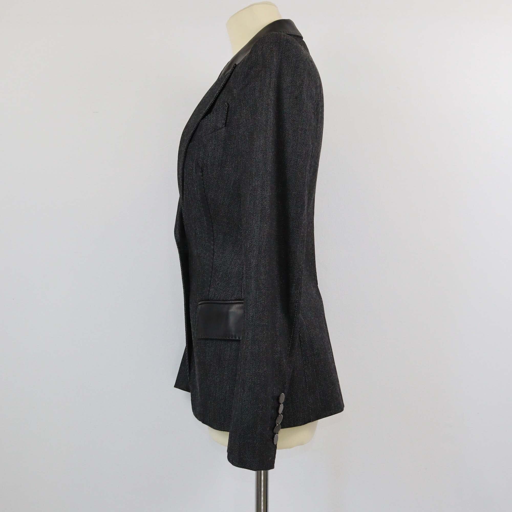 Tom Ford Black Denim Single Breasted Blazer Womens Tom Ford 