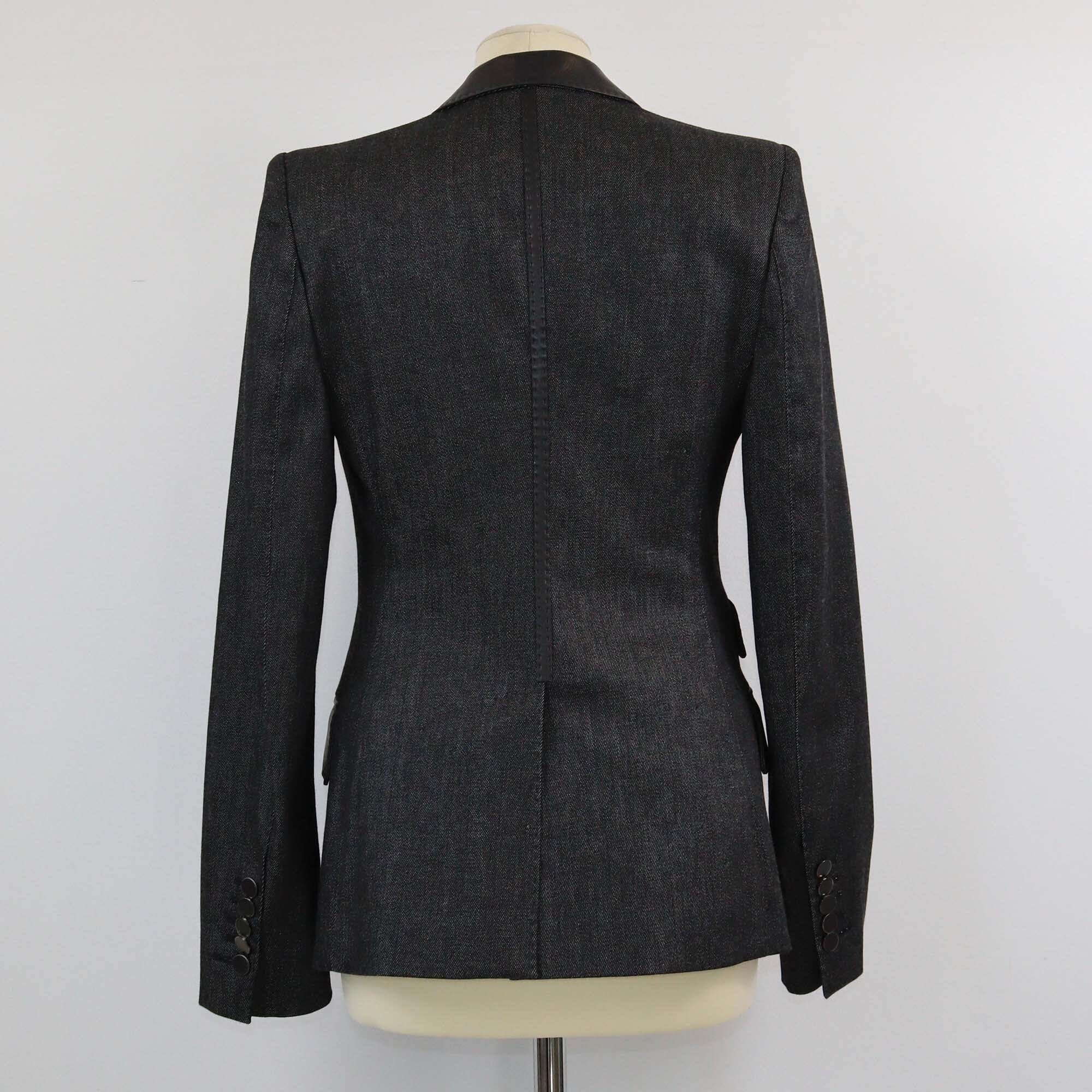 Tom Ford Black Denim Single Breasted Blazer Womens Tom Ford 