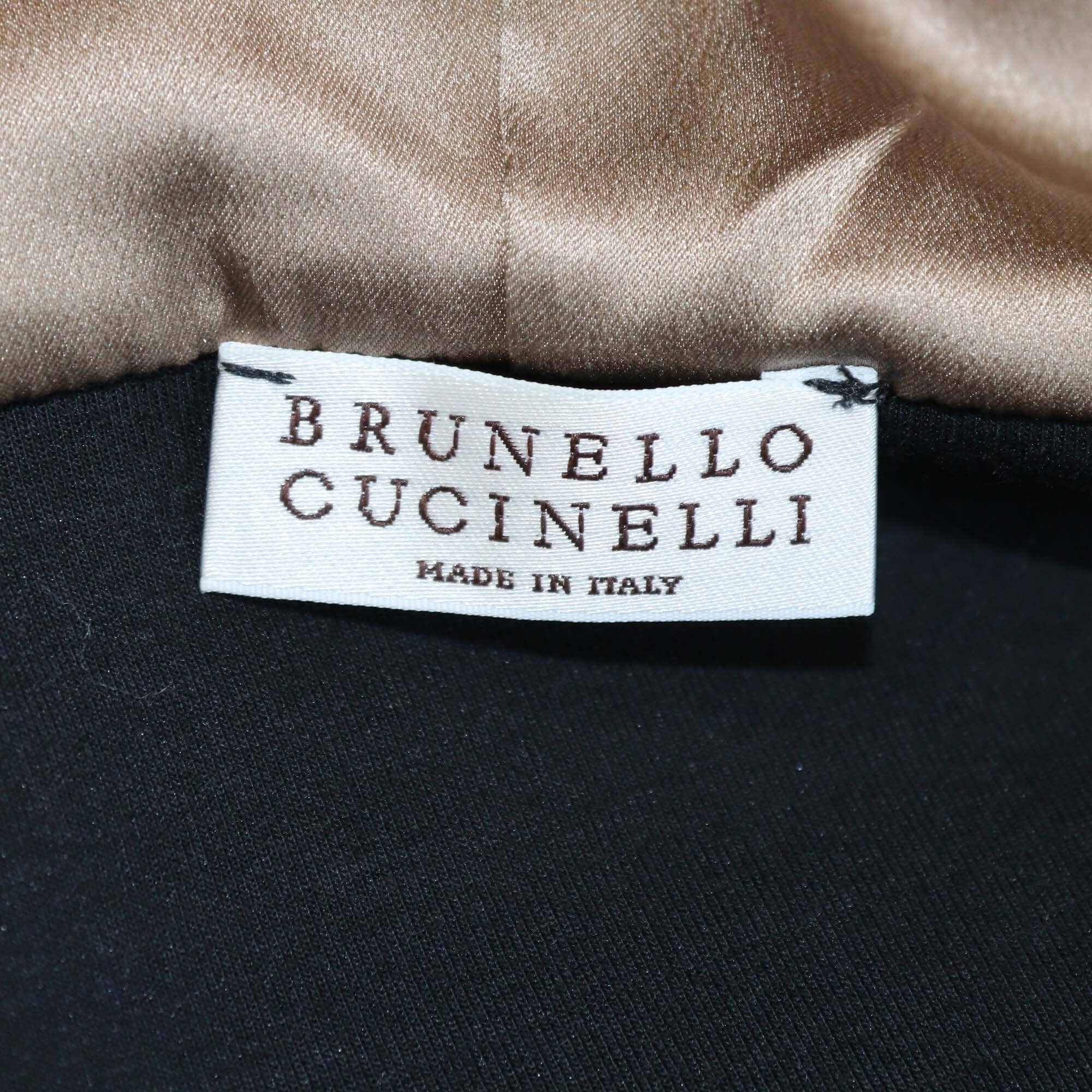Brunello Cucinelli Black Cotton Beaded Detail Hoodie Womens Brunello Cucinelli 