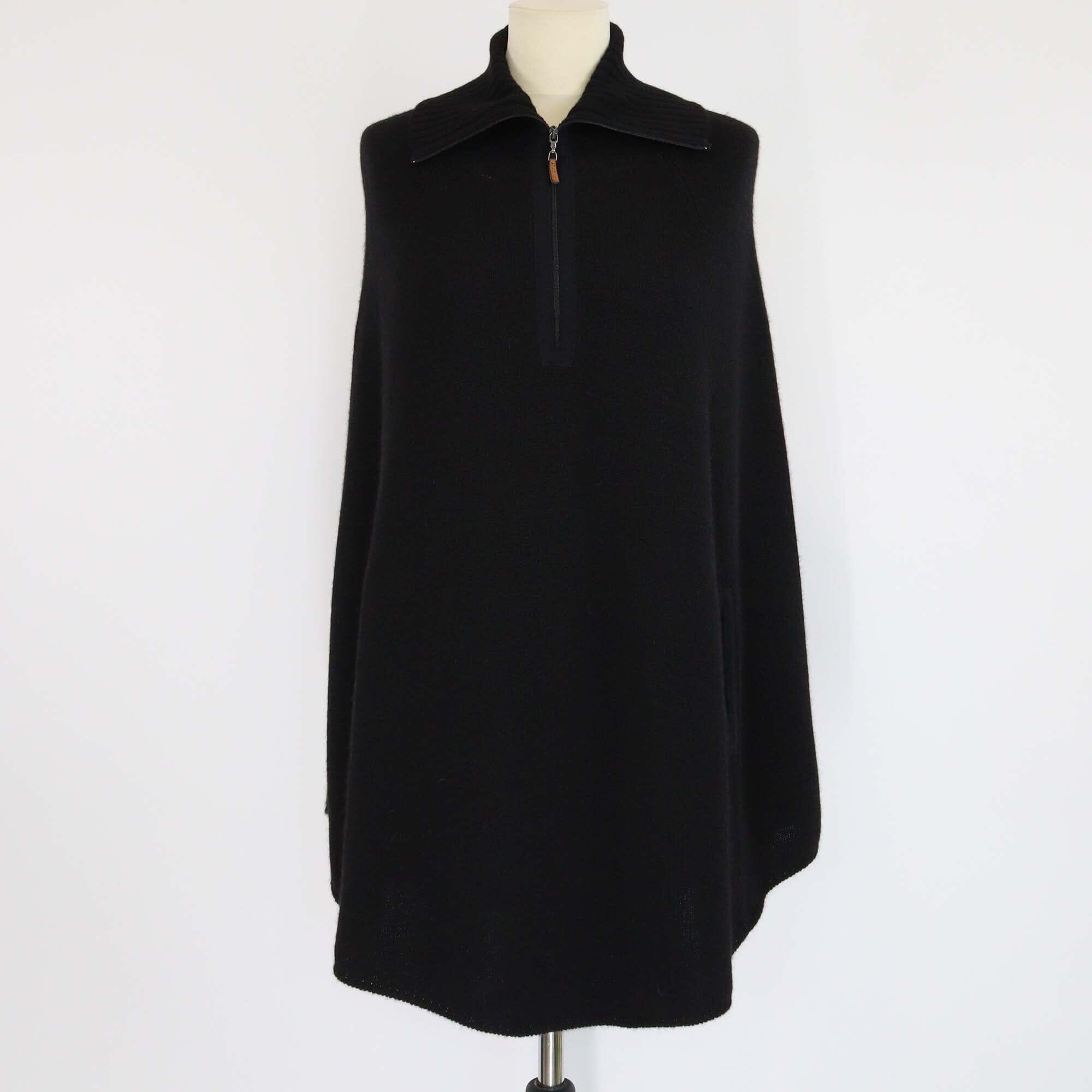 Brunello Cucinelli Black Cashmere Turtleneck Cape Sweater Womens Brunello Cucinelli 