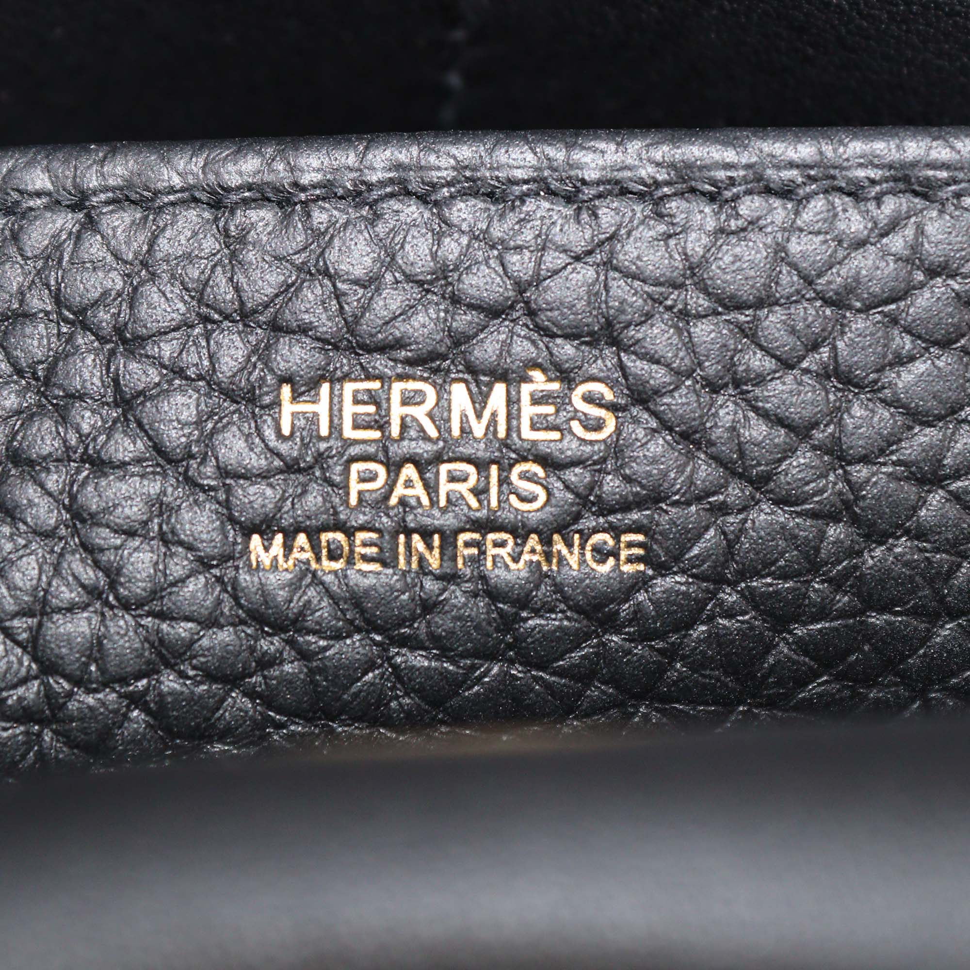 Hermes Black Clemence Leather Sac Halzan 25 Bag