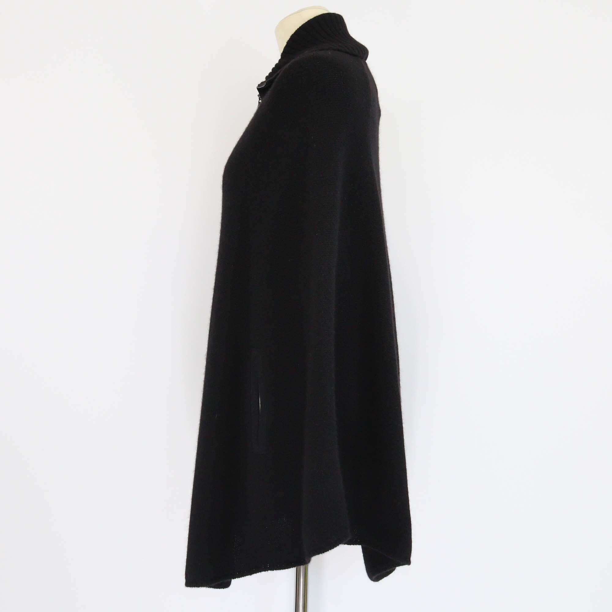 Brunello Cucinelli Black Cashmere Turtleneck Cape Sweater Womens Brunello Cucinelli 