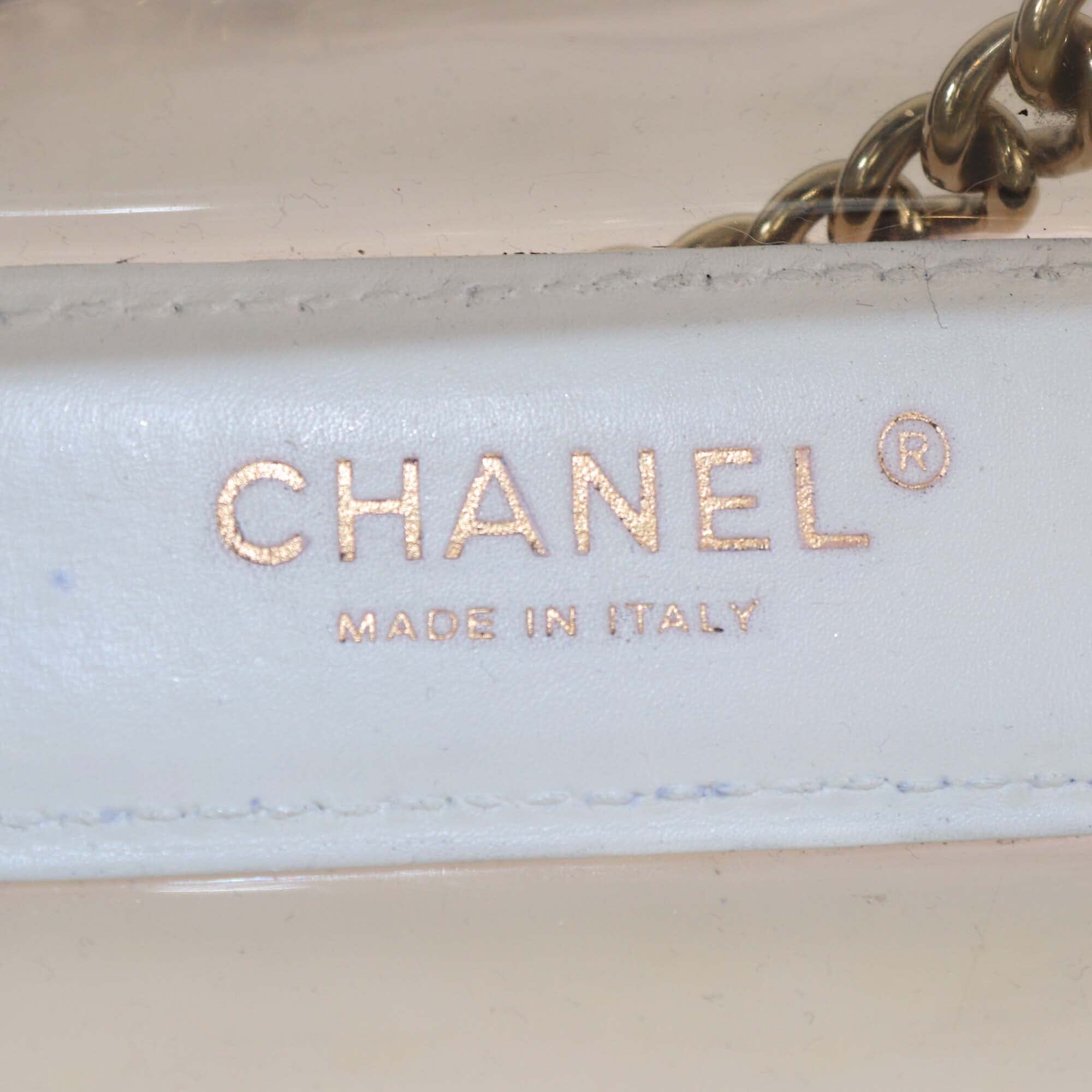 Chanel Black Transparent Vinyl Naked PVC Boy Flap Bag Womens Chanel 