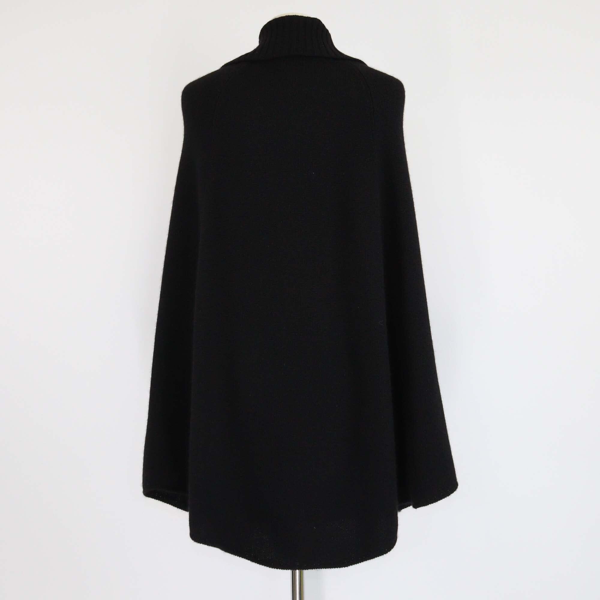 Brunello Cucinelli Black Cashmere Turtleneck Cape Sweater Womens Brunello Cucinelli 