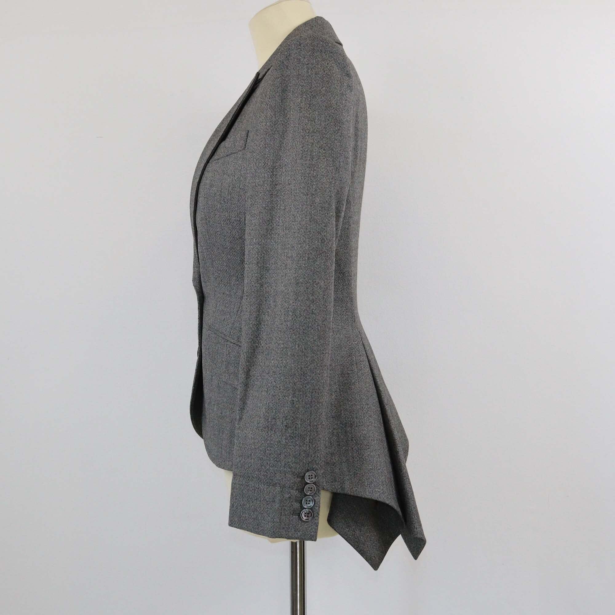 Alexander McQueen Grey Single Breasted Blazer Womens Alexander McQueen 