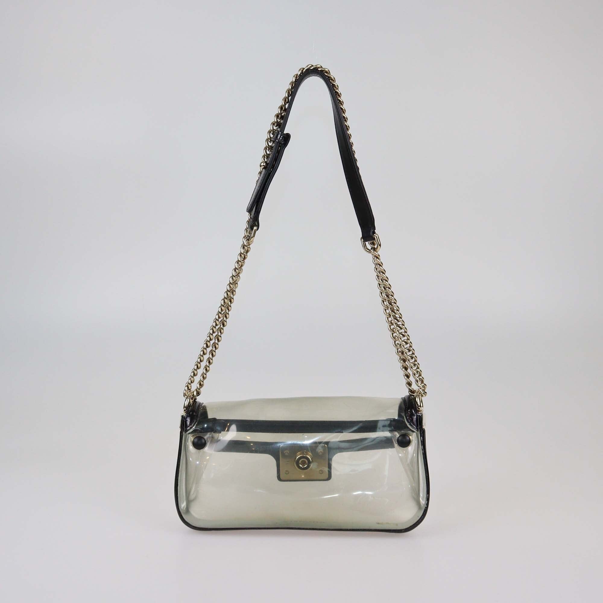 Chanel Black Transparent Vinyl Naked PVC Boy Flap Bag Womens Chanel 