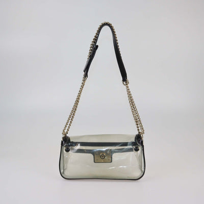Chanel Black Transparent Vinyl Naked PVC Boy Flap Bag Womens Chanel 