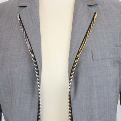 Alexander Wang Grey Wool & Mohair Zip Front Blazer Womens Alexander Wang 