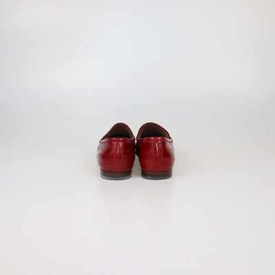 Gucci Red Eel Leather Jordaan Loafers