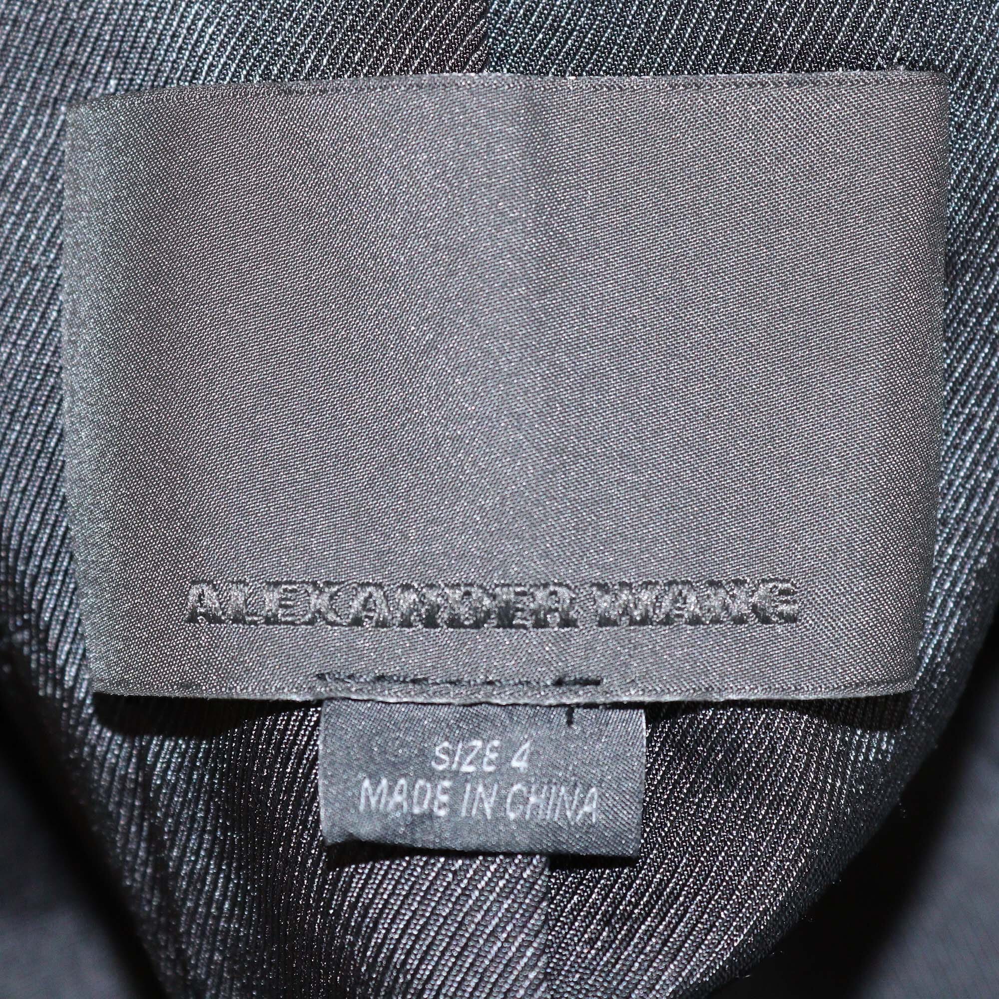 Alexander Wang Grey Wool & Mohair Zip Front Blazer Womens Alexander Wang 