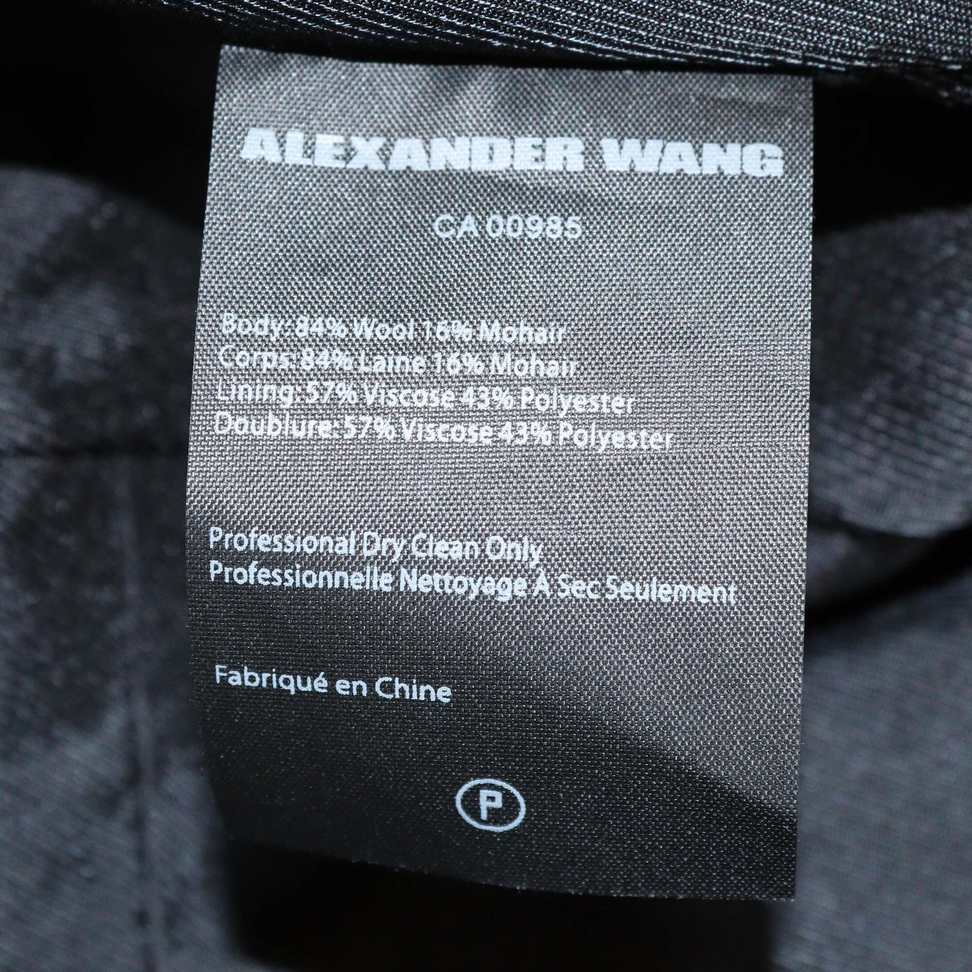 Alexander Wang Grey Wool & Mohair Zip Front Blazer Womens Alexander Wang 