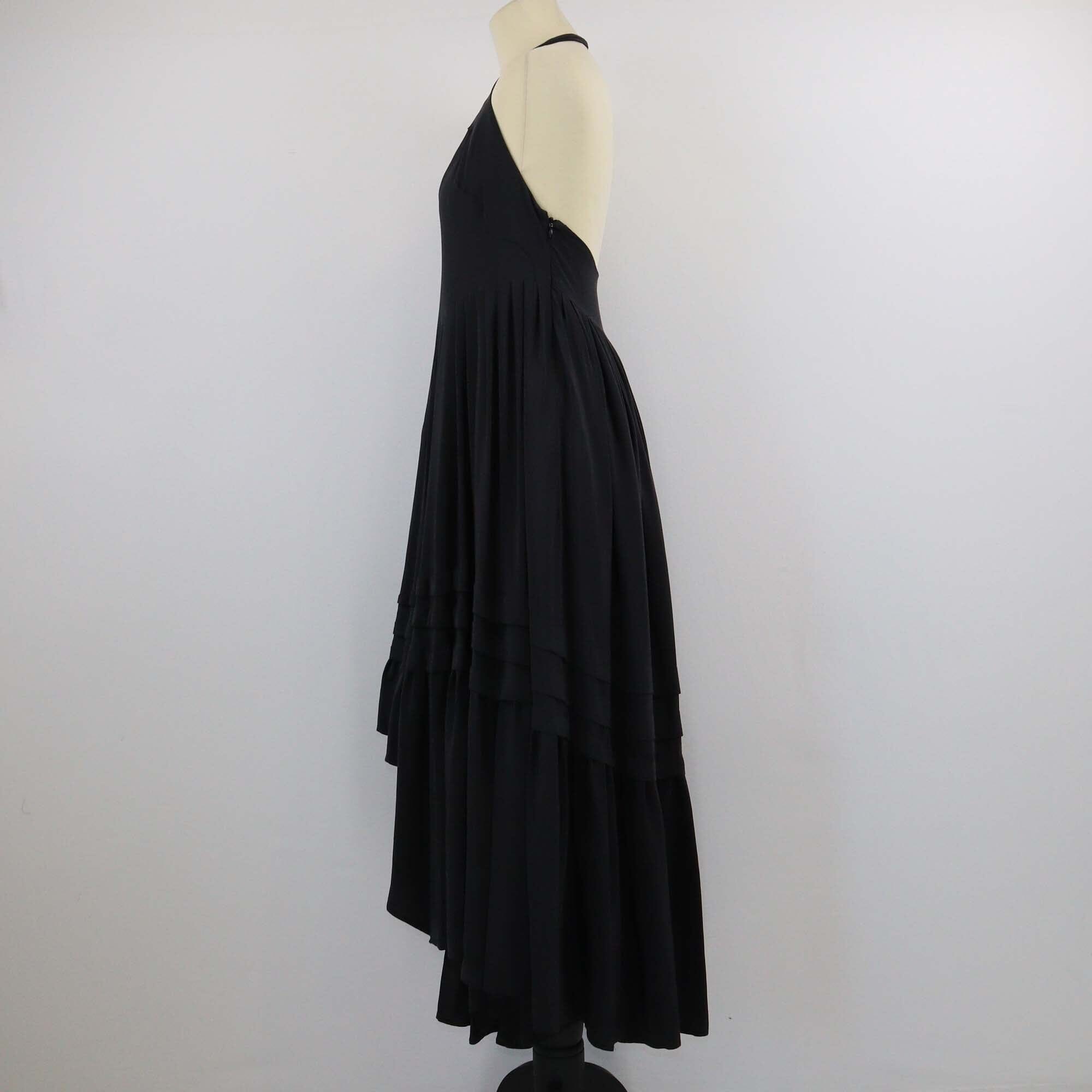 Balenciaga Black Halterneck Layer Pleated Midi Dress Womens Balenciaga 