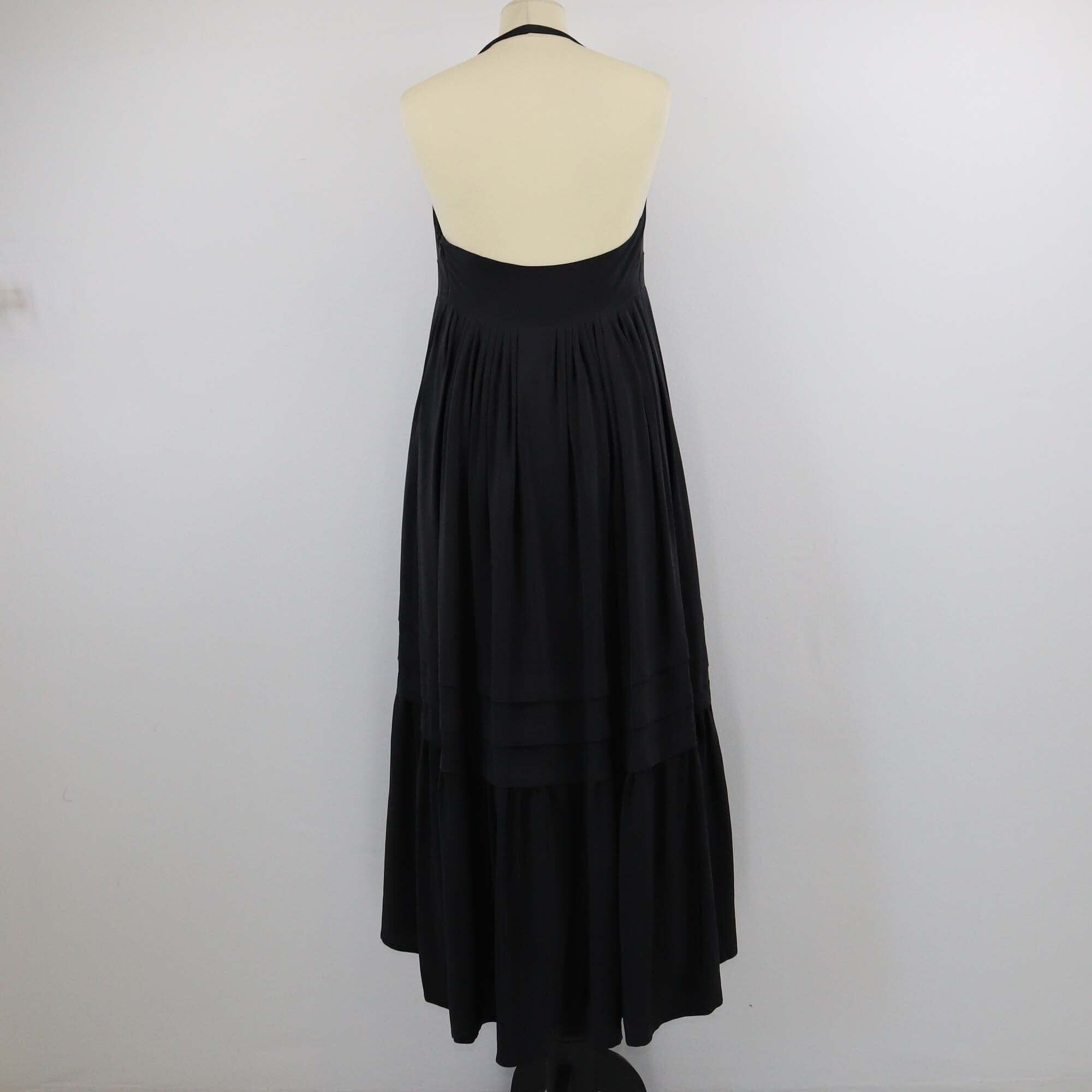 Balenciaga Black Halterneck Layer Pleated Midi Dress Womens Balenciaga 