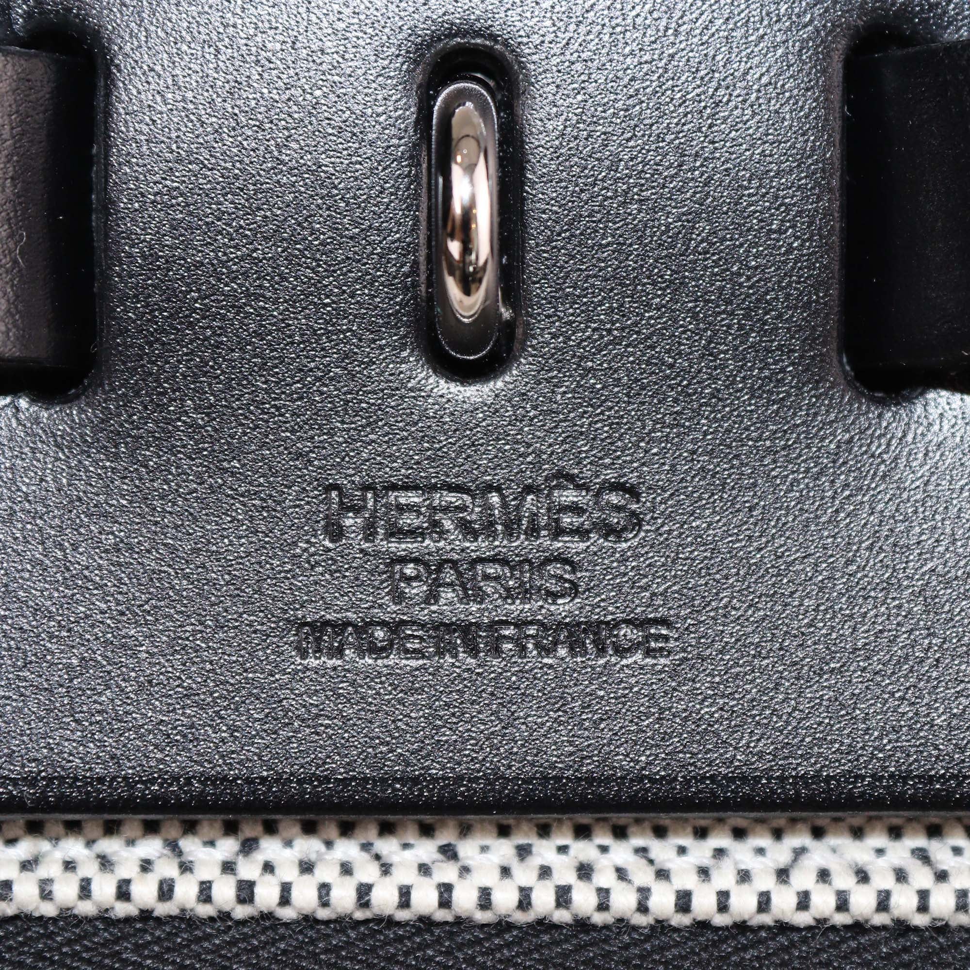Hermes Black Coated Canvas and Leather Herbag Zip 31 Bag