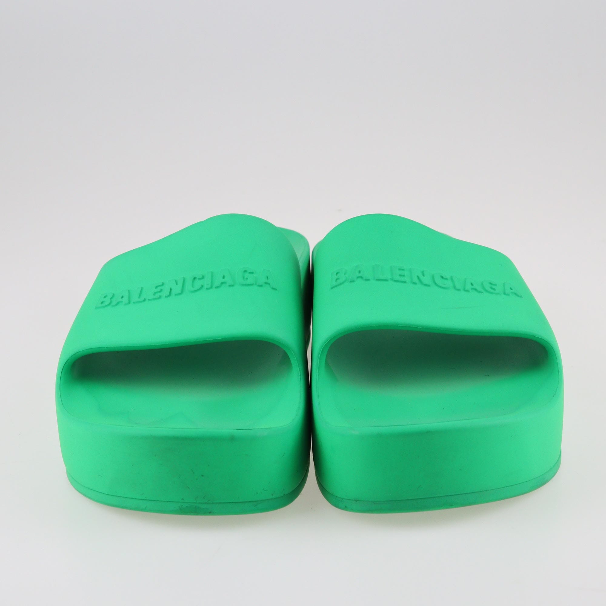 Balenciaga Green Chunky Slides Shoes Balenciaga 