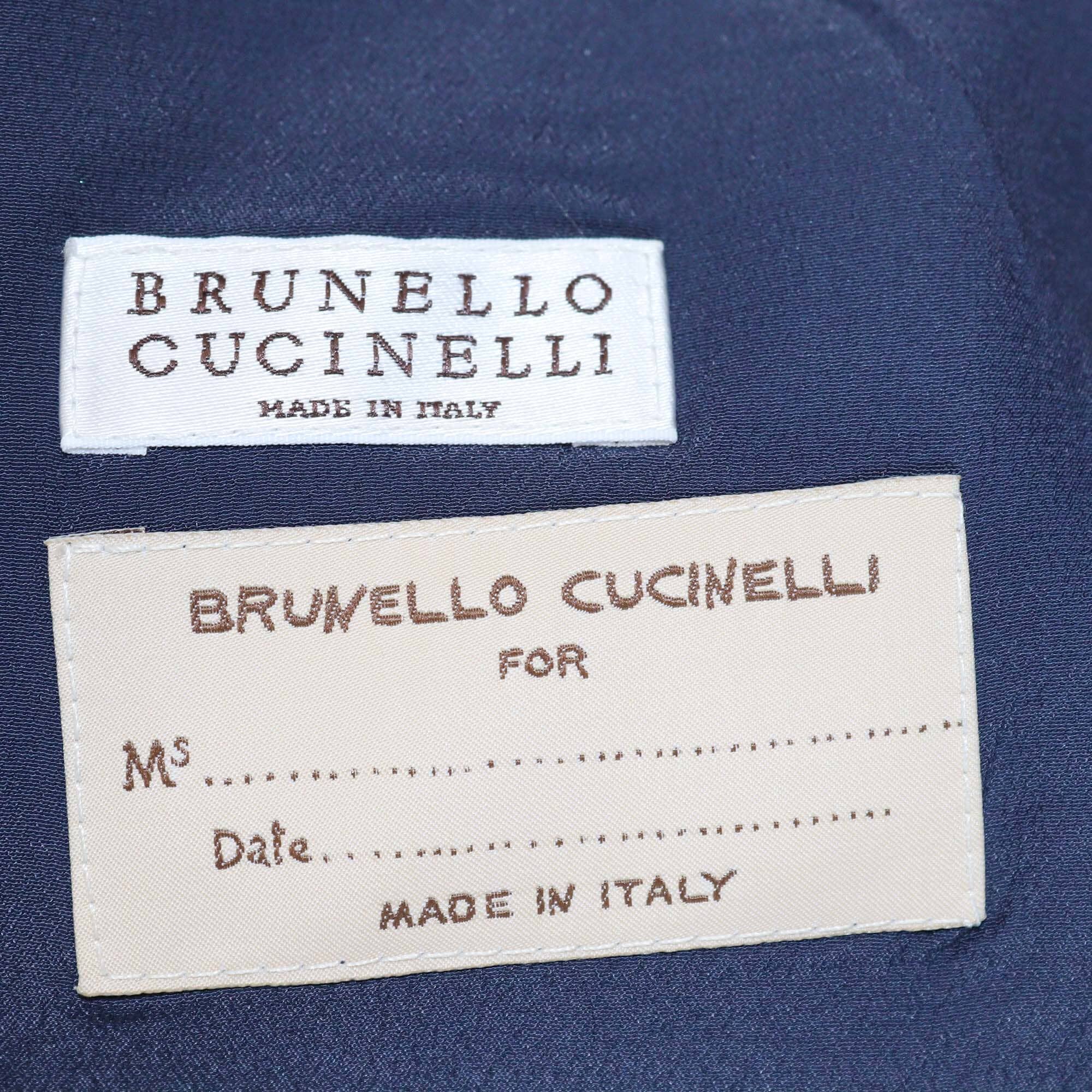 Brunello Cucinelli Charcoal Grey Pin Striped Crystal Embellished Double Breasted Blazer Womens Brunello Cucinelli 