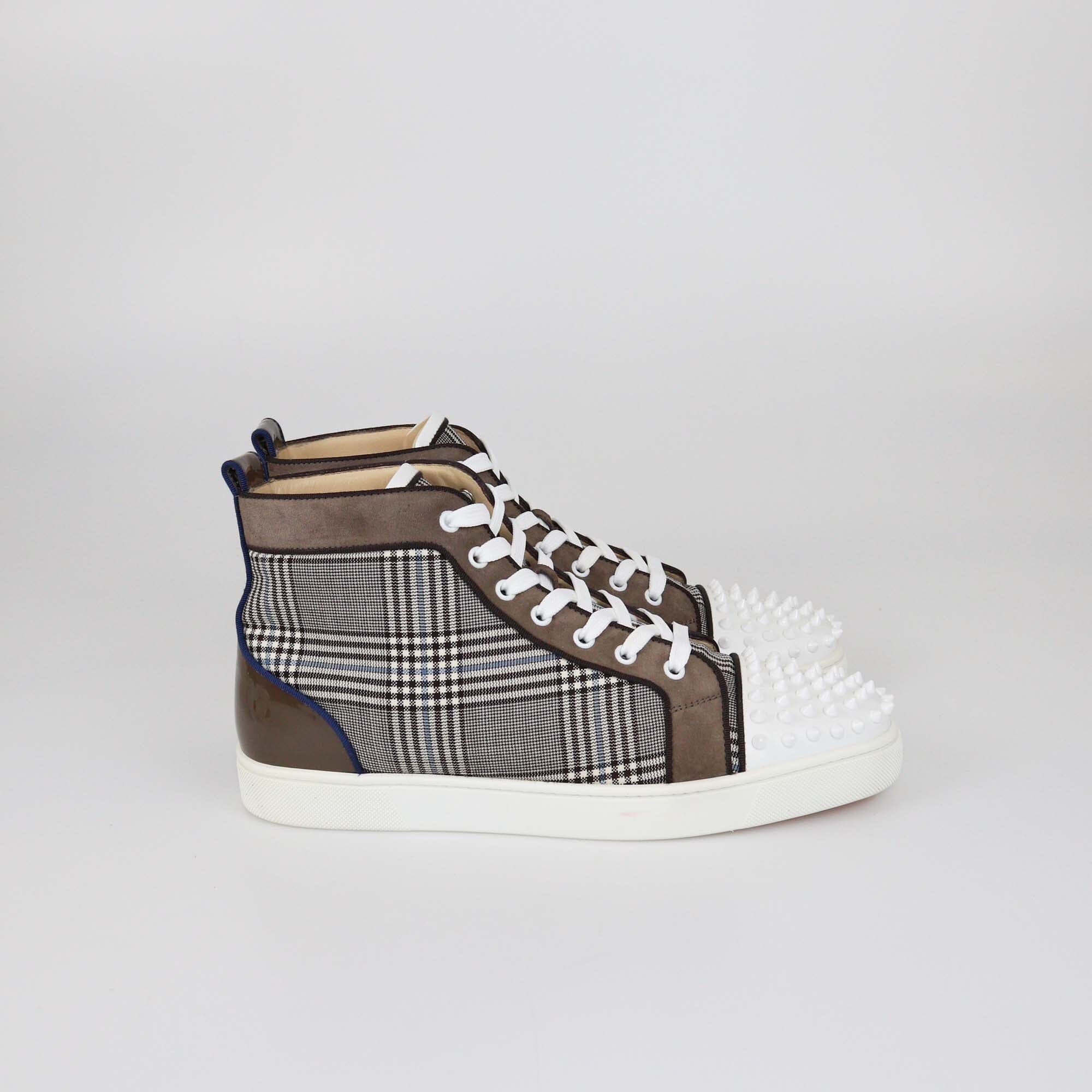 Christian Louboutin Multicolor Check Louis Spike High Top Sneakers Mens Christian Louboutin 