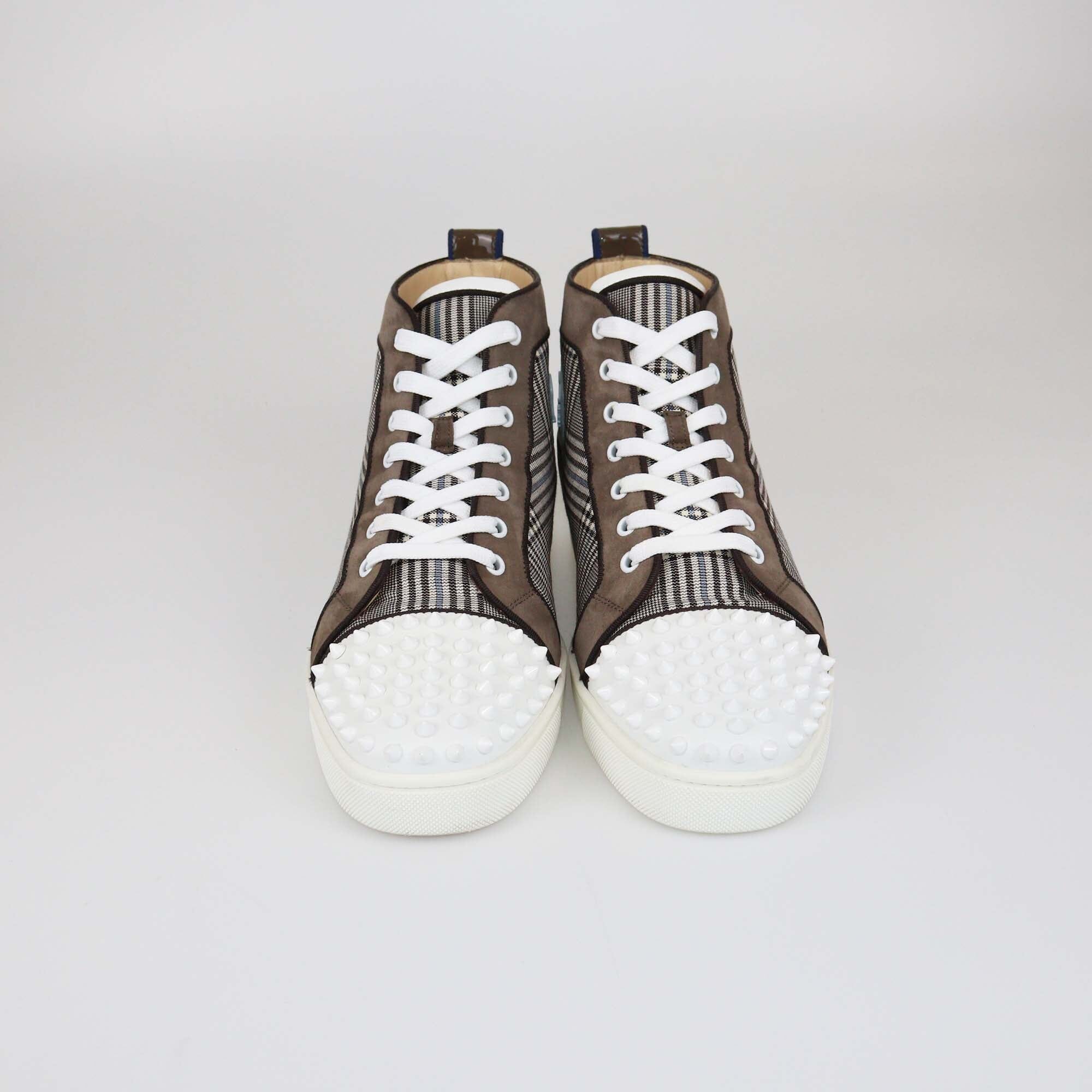 Christian Louboutin Multicolor Check Louis Spike High Top Sneakers