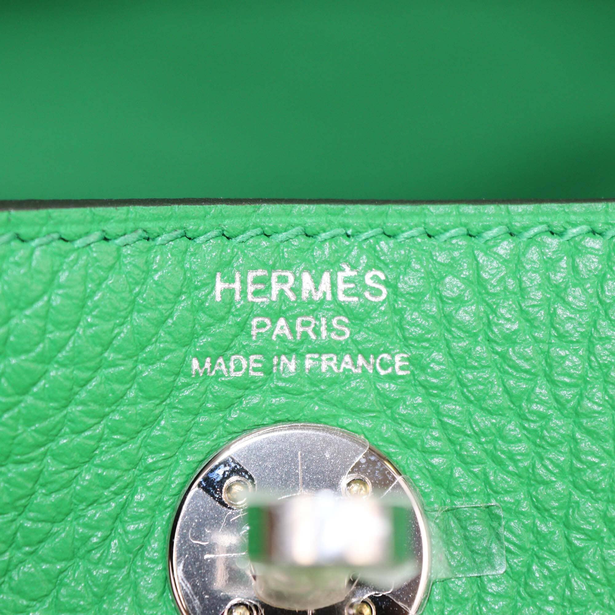Hermes Vert Menthe Clemence Leather Mini Lindy II Bag Womens Hermes 