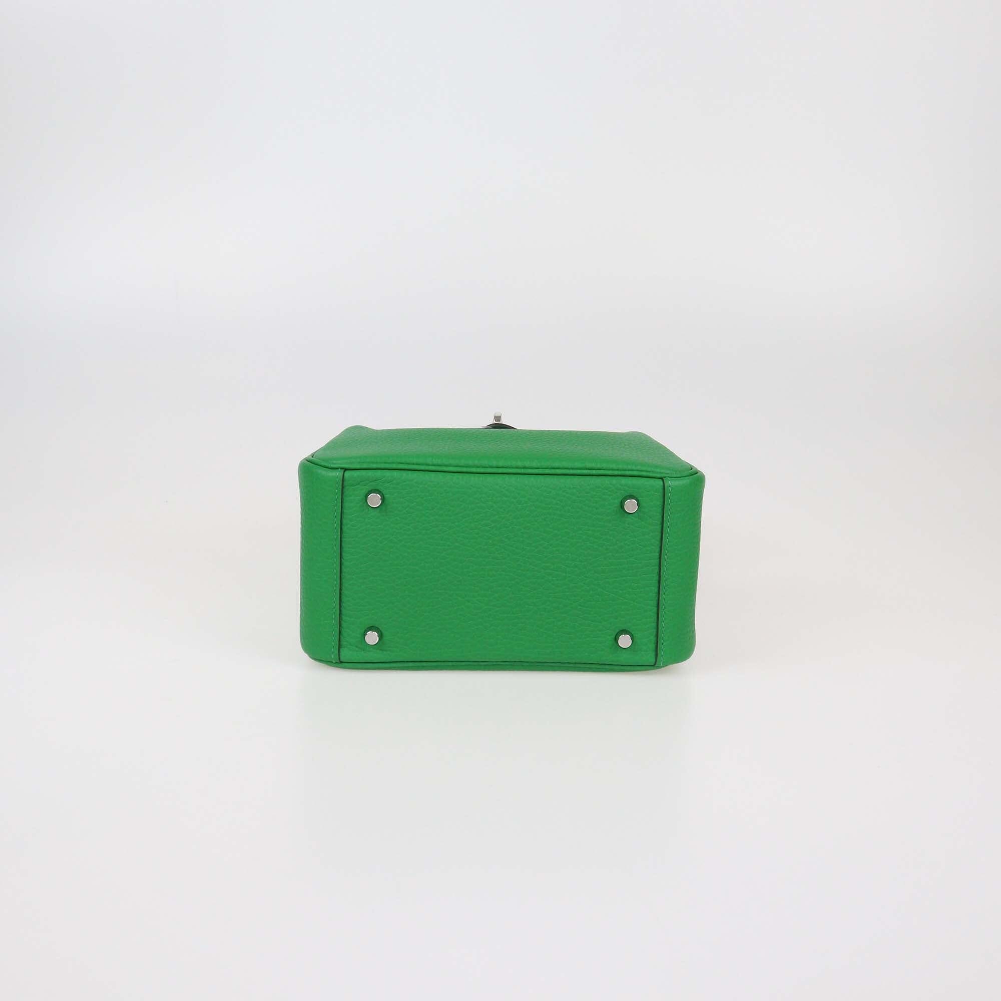 Hermes Vert Menthe Clemence Leather Mini Lindy II Bag Womens Hermes 