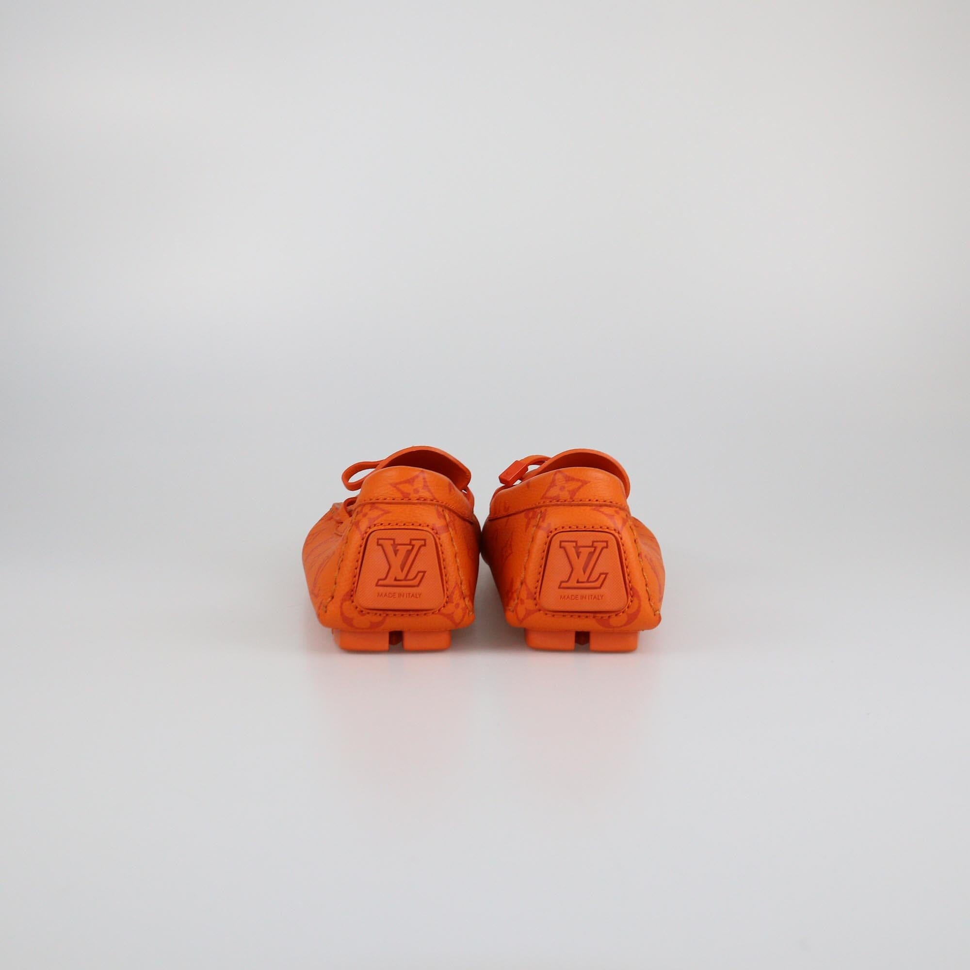 Louis Vuitton Orange Monogram LV Driver Moccasins Mens Louis Vuitton 