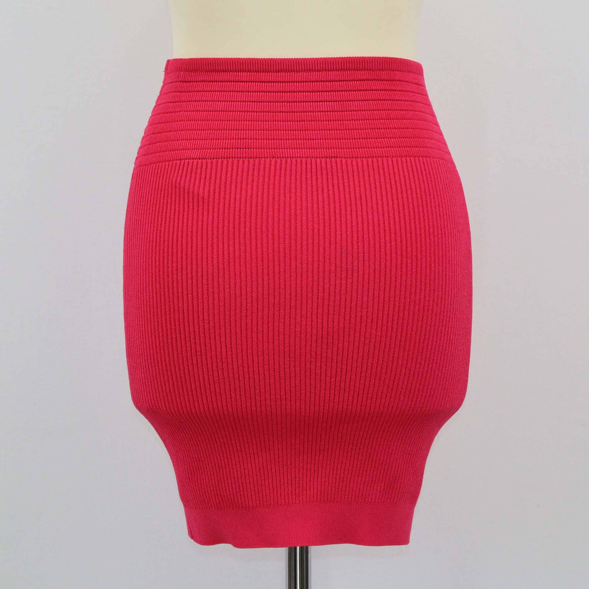 Balmain Pink Stripe Knited Zipped Mini Skirt Womens Balmain 