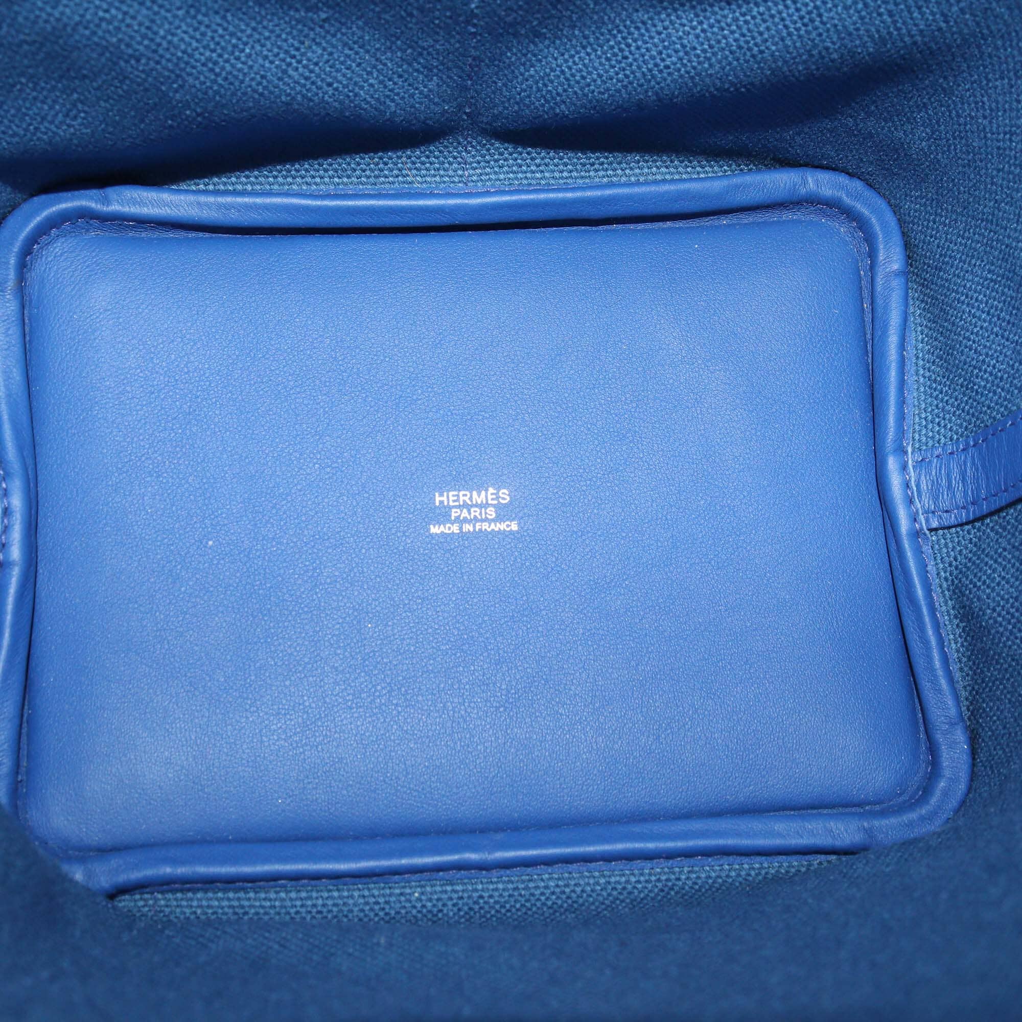 Hermes Bleu Royal Swift & Bleu Egee Geoland Toile Cargo Picotin Lock 18 Bag Womens Hermes 