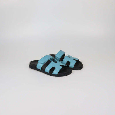 Hermes Bleu Cameo Matte Alligator Chypre Sandals