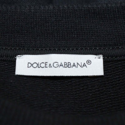 Dolce & Gabbana Kids Black Cotton DG Printed Patch Long Sleeve Sweatshirt