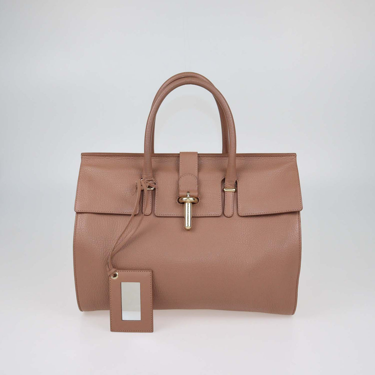 Balenciaga Tomette Leather Tube Round Tote