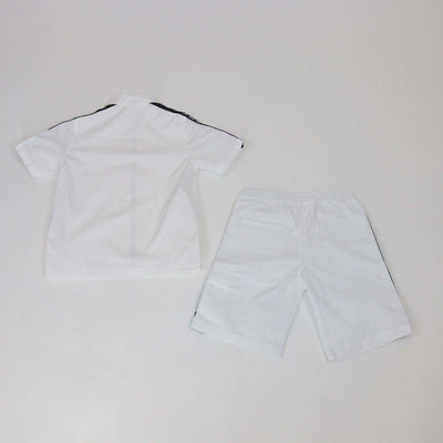 Givenchy Kids White Zip Up Short Sleeve Shirt & Short Set