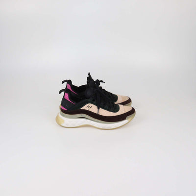 Chanel Multicolor Quilted Suede and Fabric CC Low Top Sneakers