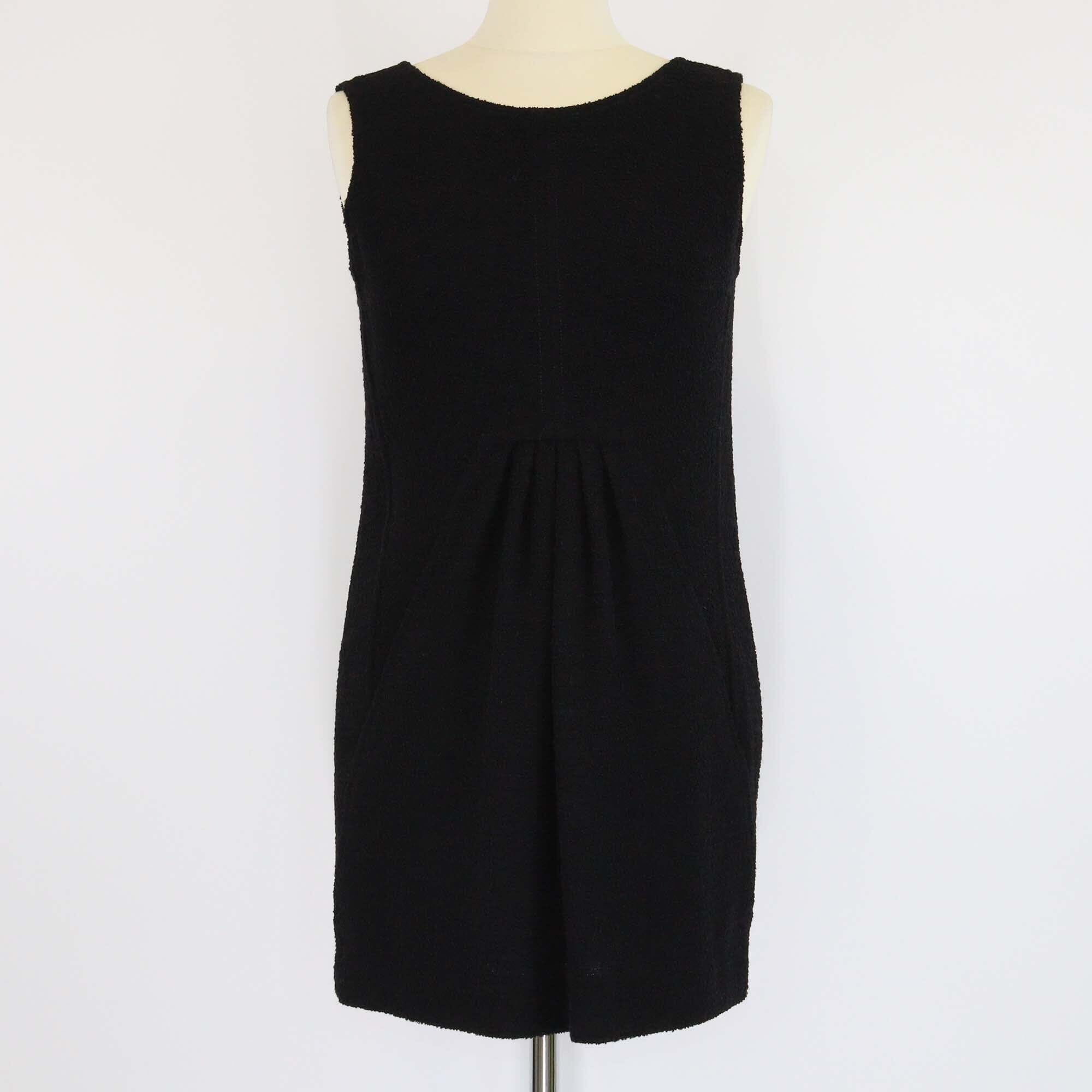 Oscar de la Renta Black Wool Sleeveless Midi Dress Womens Oscar de la Renta 