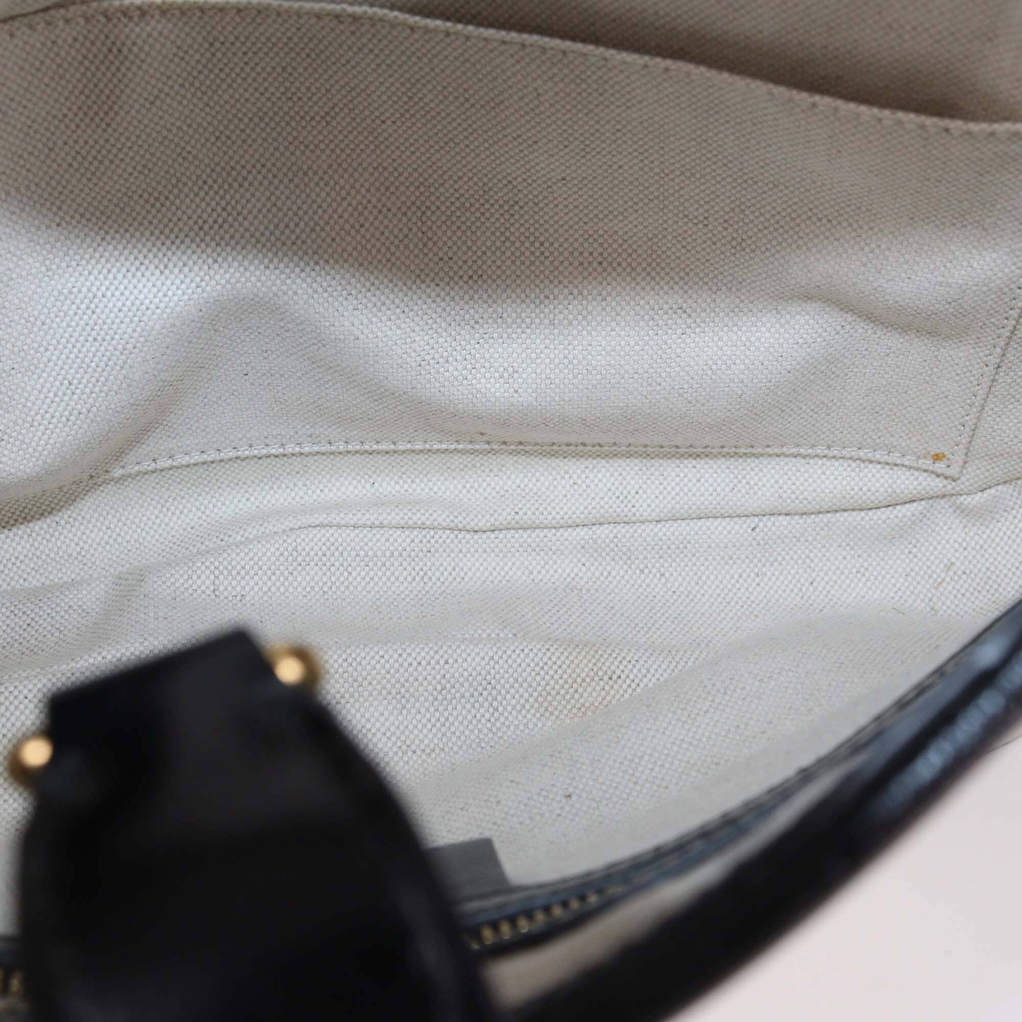 Gucci Black/White GG Leather Medium Jackie 1961 Hobo Womens Gucci 