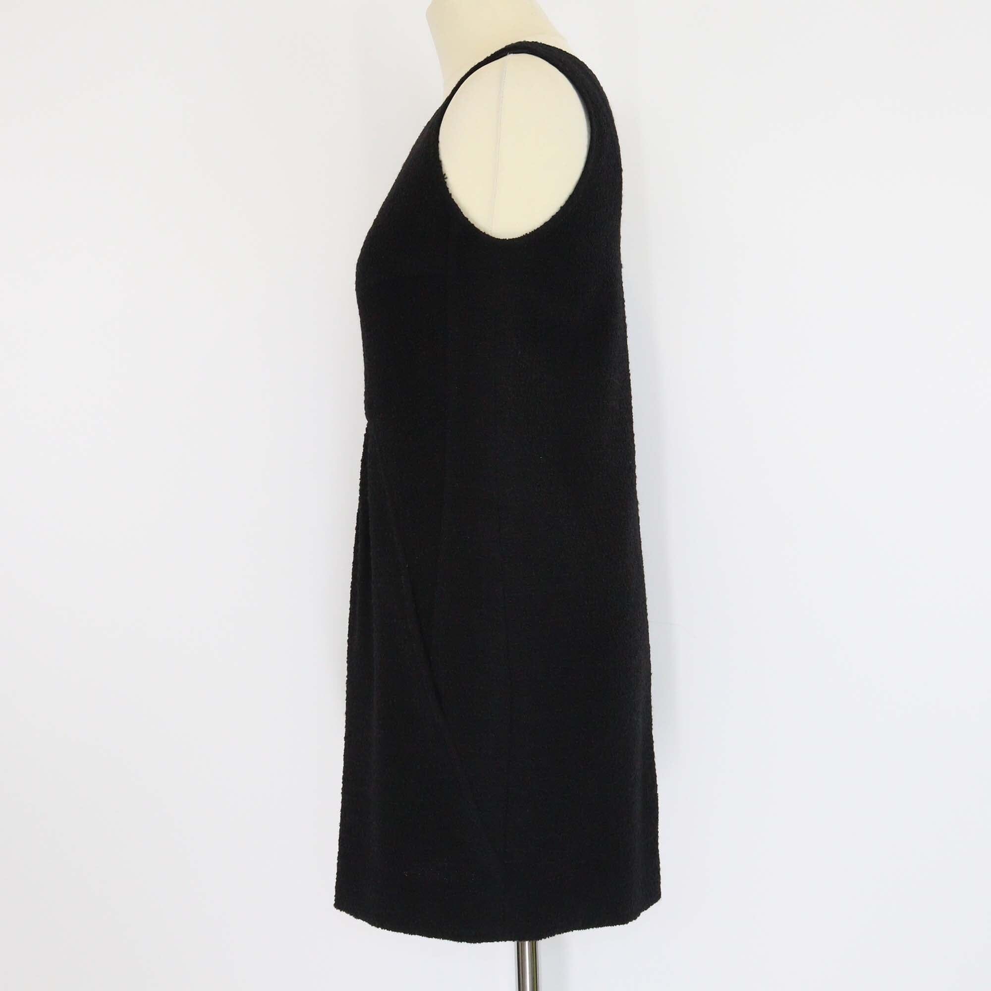 Oscar de la Renta Black Wool Sleeveless Midi Dress Womens Oscar de la Renta 