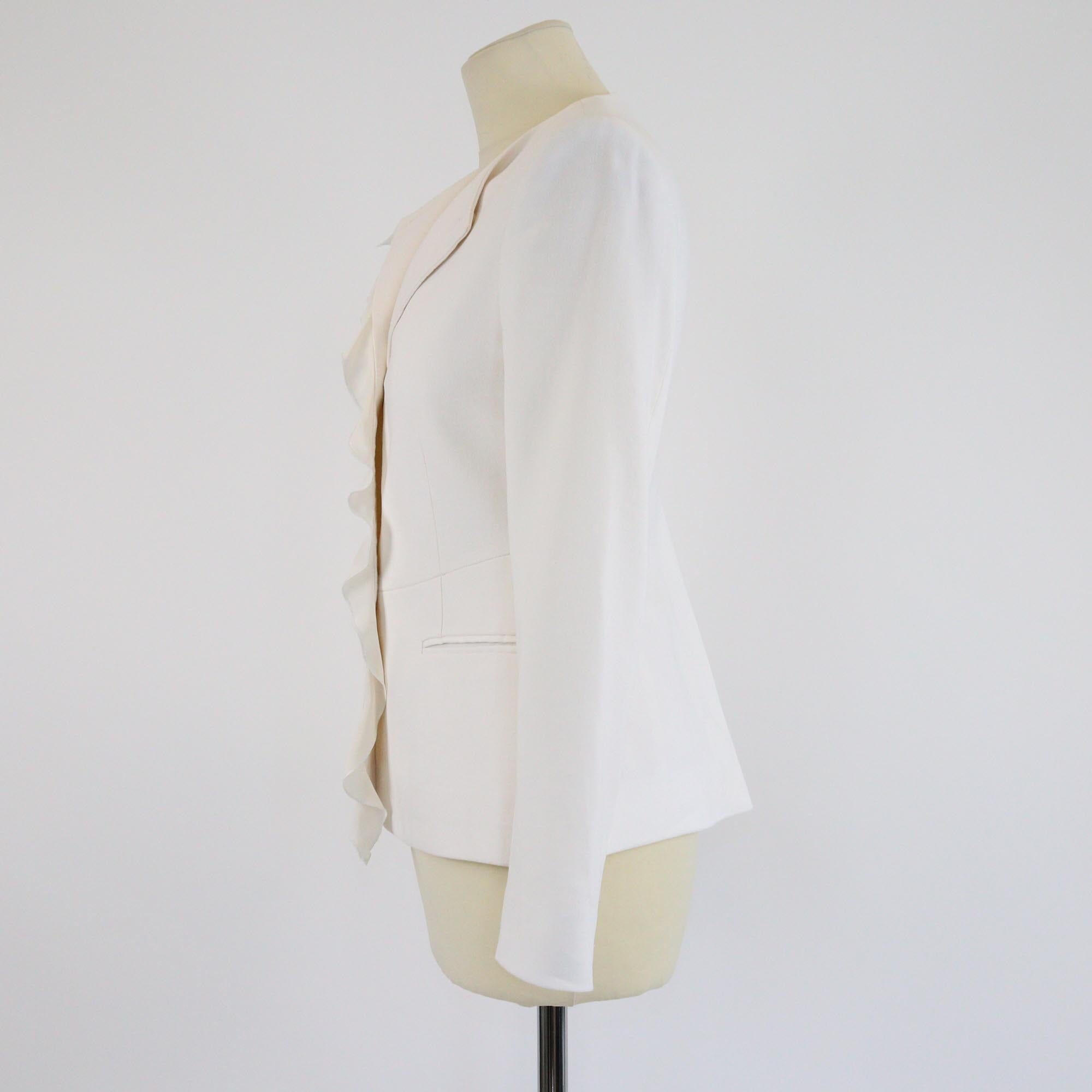 Stella McCartney Off White Ruffle Lace Detail Single Braested Blazer Womens Stella McCartney 