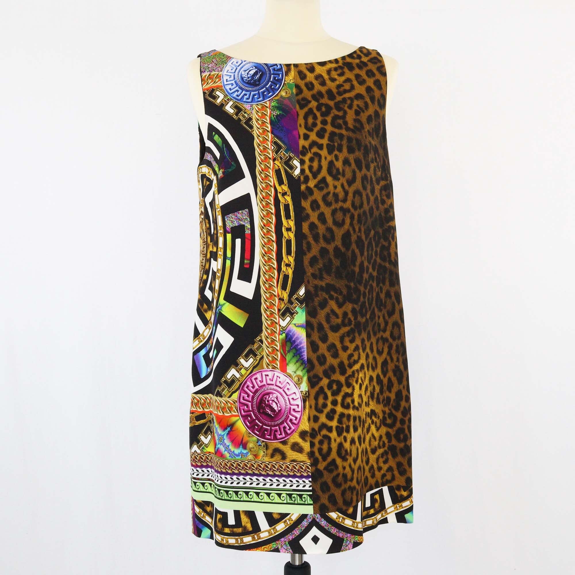 Versace Multicolor Printed Mini Dress Womens Versace 