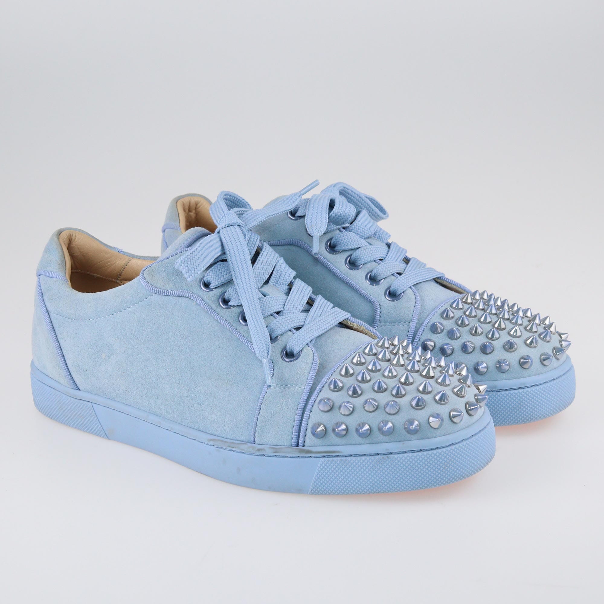 Christian Louboutin Blue Louis Junior Spike Low Top Sneakers