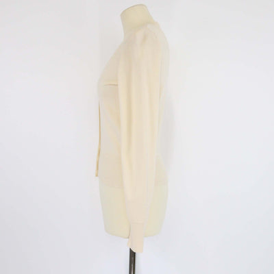 Alaia Cream Buttons Up Knitted Long Sleeve Wool Crop Top Womens Alaia 