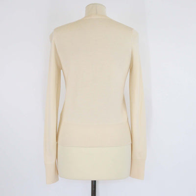 Alaia Cream Buttons Up Knitted Long Sleeve Wool Crop Top Womens Alaia 