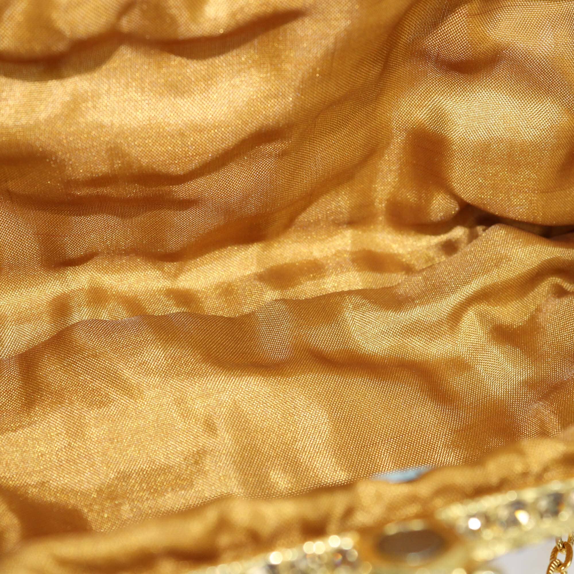 Clara Kasavina Gold Crystal Chain Clutch Womens Clara Kasavina 