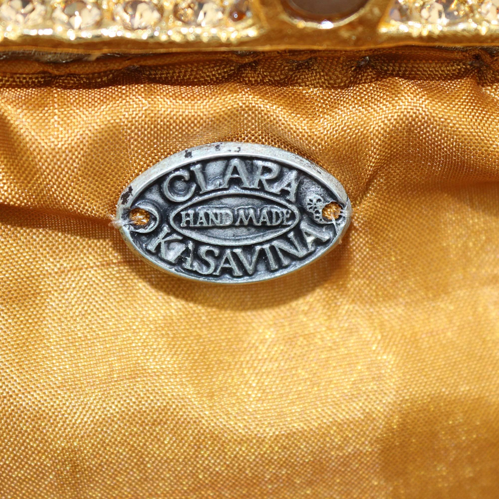 Clara Kasavina Gold Crystal Chain Clutch Womens Clara Kasavina 