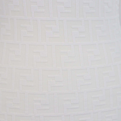 Fendi Off White Blend Viscose FF Jacquard Knit Short Sleeve T-Shirt