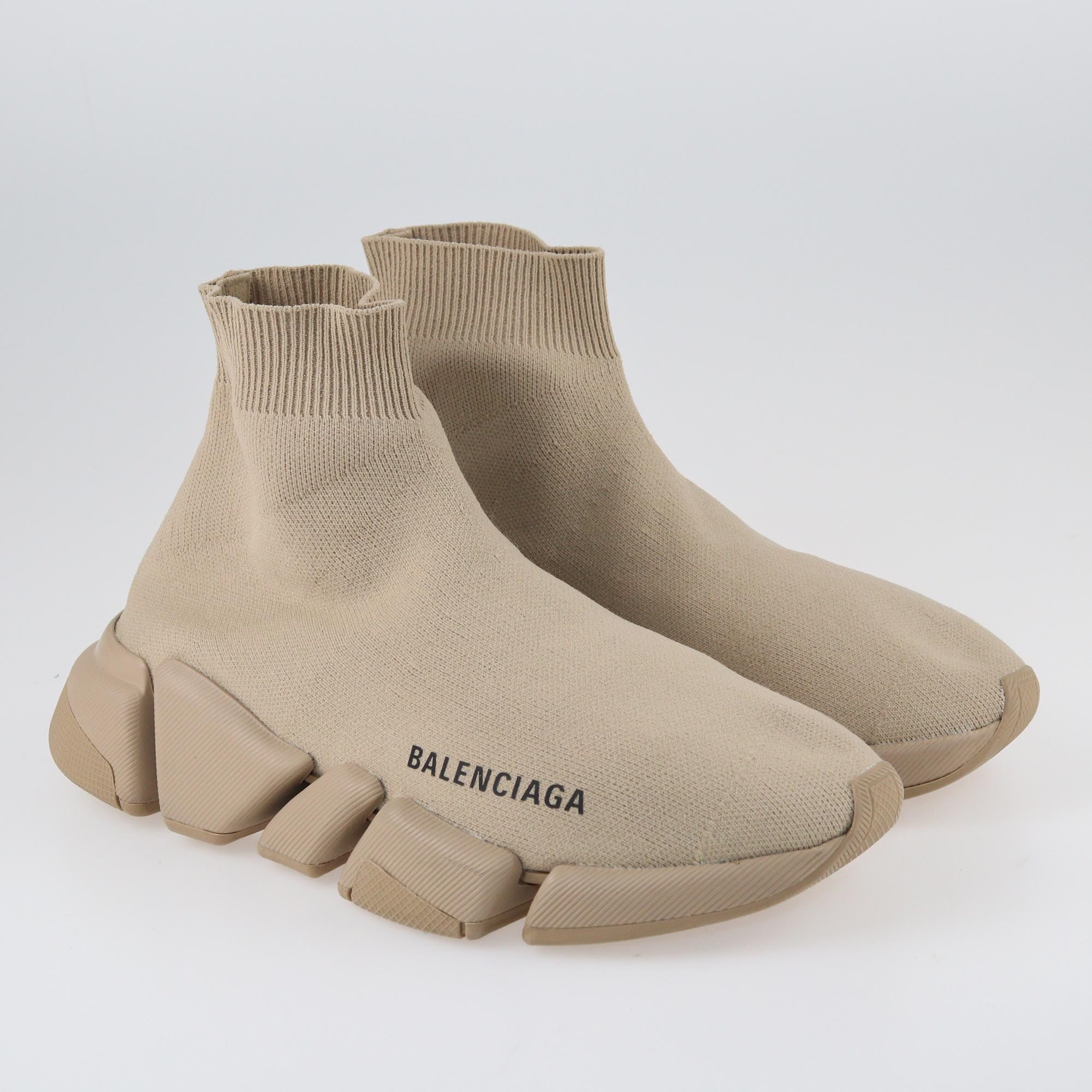 Balenciaga Beige Speed Trainer 2.0 Sock Sneakers Shoes Balenciaga 