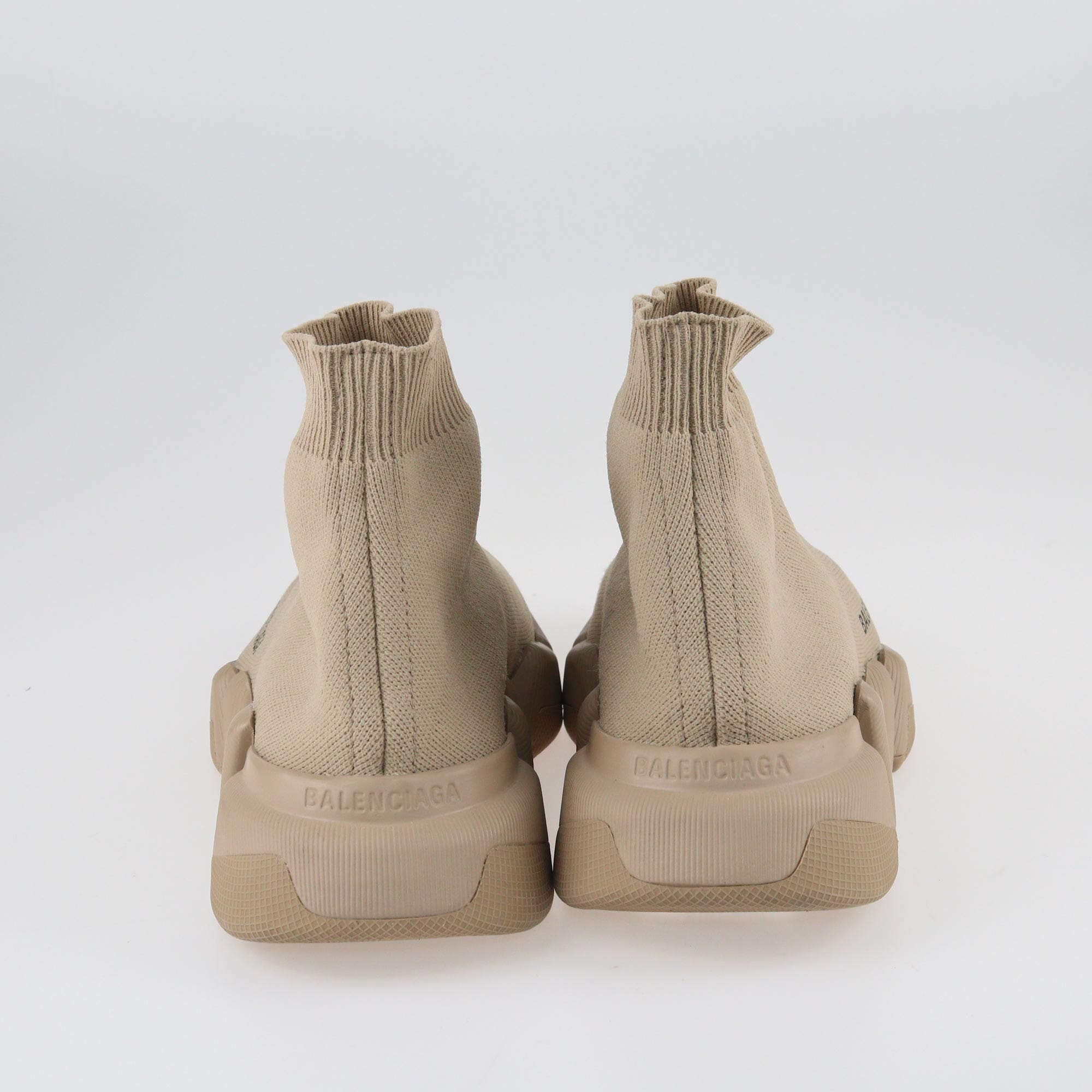 Balenciaga Beige Speed Trainer 2.0 Sock Sneakers