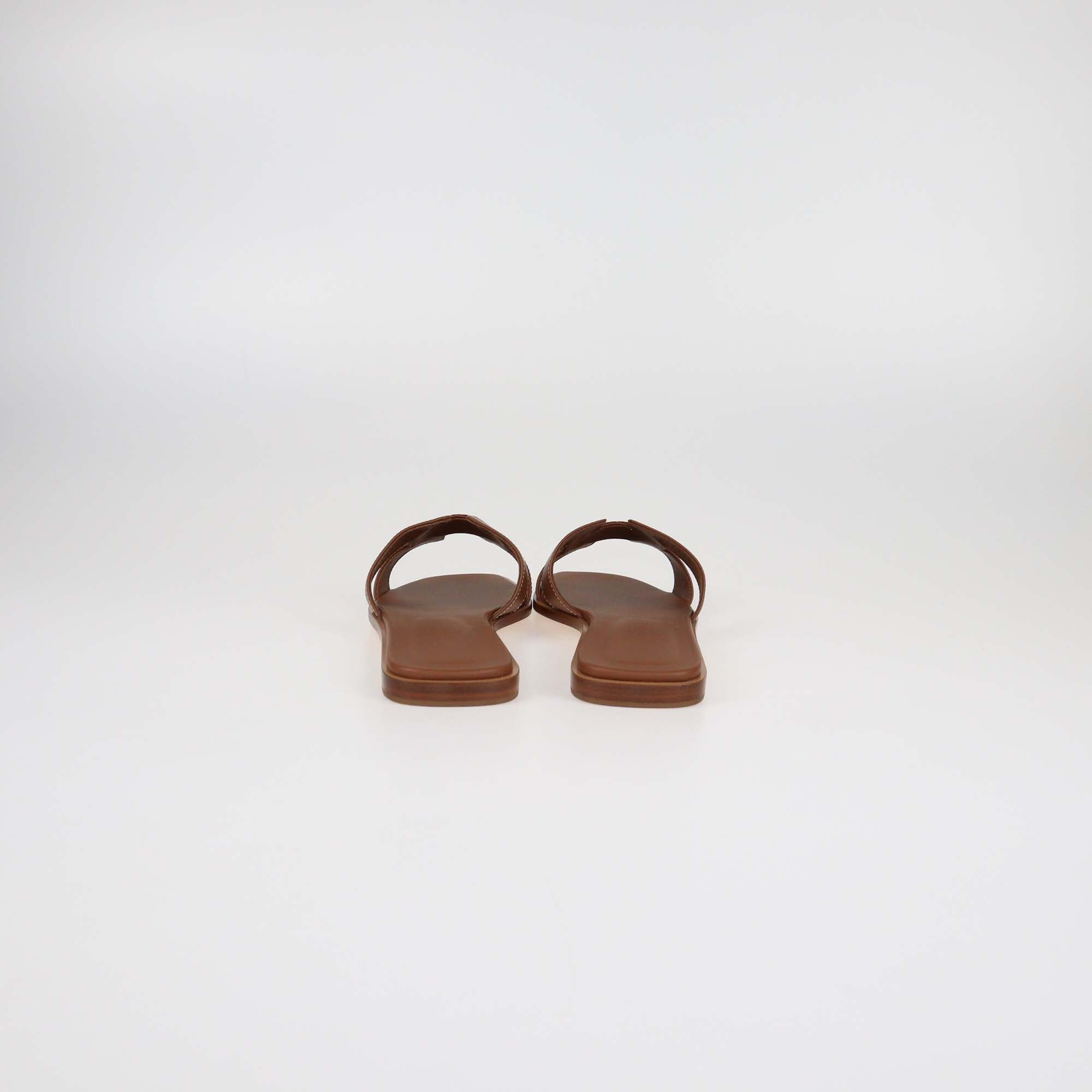 Hermes Gold Box Calf Leather Oran Sandals